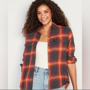 “Evermore” Plaid Flannel Button Down Shirt by Old Navy